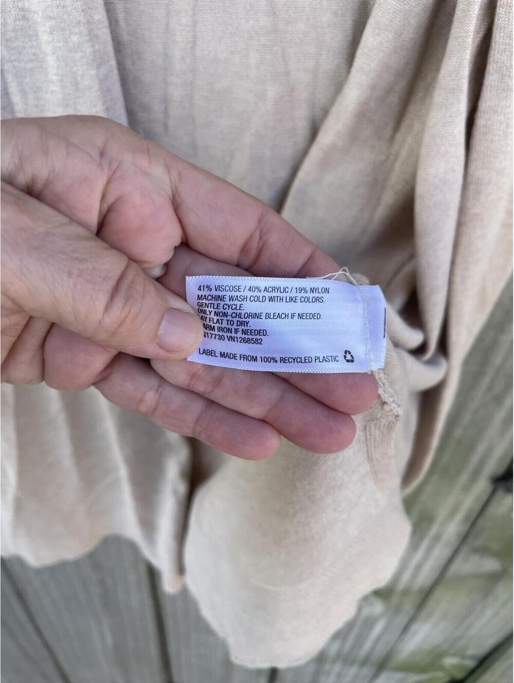 A New Day Large Beige Open Front Cardigan - Picture 5 of 6